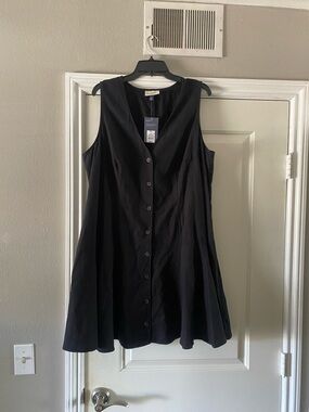 Old Navy Black Sleeveless Button-Front Mini Dress